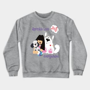 Sprinkle Love Everywhere - Alaskan Malamute + Miniature Poodle Crewneck Sweatshirt